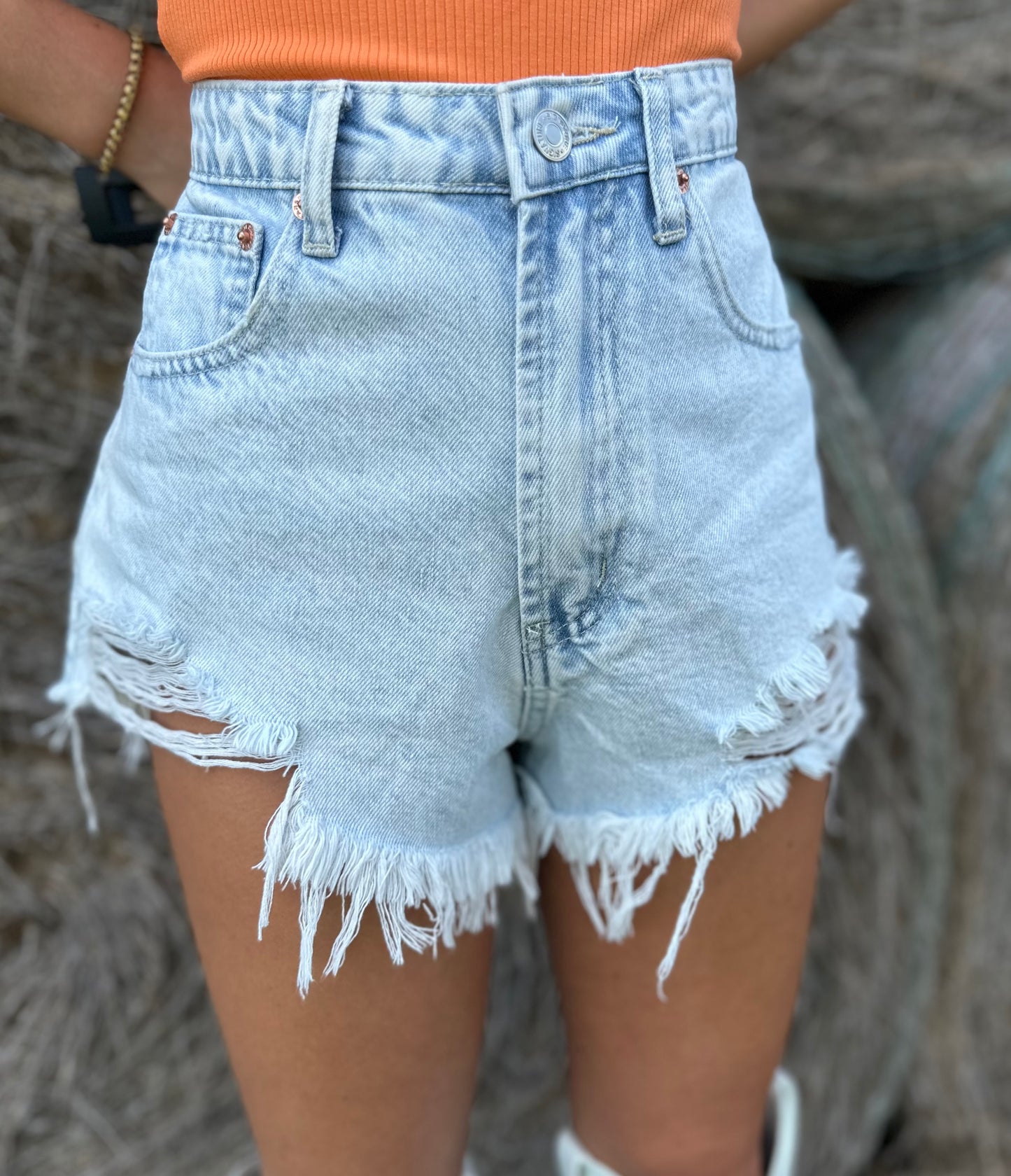 Denim Light Wash Jean Shorts