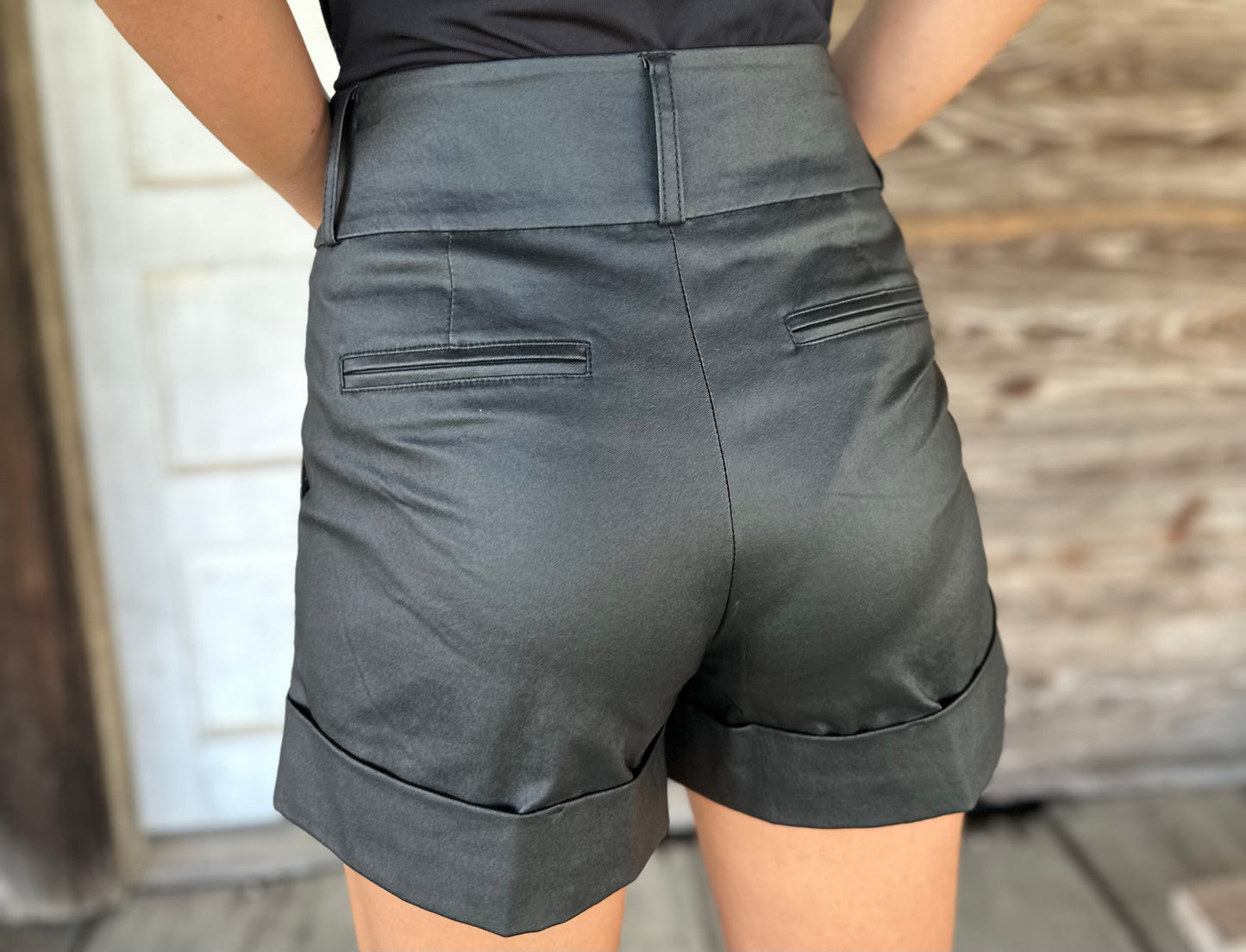 Leather Shorts - Black